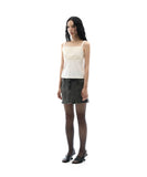 Button Denim Mini Skirt