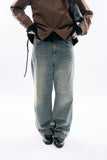 Sylva dart washed denim pants