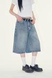 Senti twill denim bermuda pants