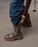 leather belt boots short ver