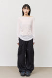 (W) Drape Hooded Top
