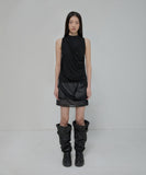 Draped Mesh Layered Mini Skirt