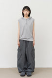 Arm Sleeveless Hooded Top