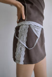 LACE TRIM PANTS SKIRT