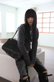 Black wide strap denim