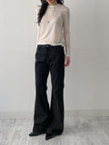 Ocean Tencel See-through Round Neck T-shirt