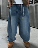 Cat Washed Balloon Banding Denim