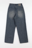 Black line wide denim