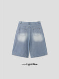 Surf Stripe Bermuda Denim Shorts