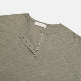 Niel Slub Roll-up Henley Neck Long Sleeve