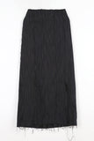 Slit fringe maxi skirt