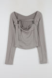 Two-way buckle eyelet tee