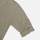 Niel Slub Roll-up Henley Neck Long Sleeve
