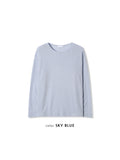 Obdic U-Neck See-Through Linen Long Sleeve
