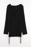 Wave hood wrap knit