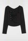 Two-way buckle eyelet tee