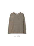 Obdic U-Neck See-Through Linen Long Sleeve