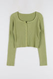 Round simple ribbed cardigan
