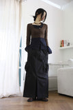 Double cargo long skirt