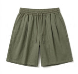 Basic Double Pintuck Linen Shorts