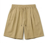Basic Double Pintuck Linen Shorts