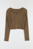 Round simple ribbed cardigan