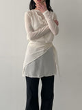 Ocean Tencel See-through Round Neck T-shirt