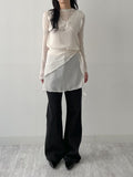 Ocean Tencel See-through Round Neck T-shirt
