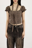 Puff leopard scarf tee