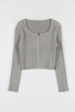 Round simple ribbed cardigan