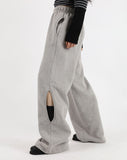 Circle slit brushed pants