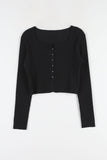 Round simple ribbed cardigan