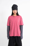 Slub crop layered tee