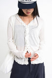 Peaky Ruffle V-neck Cardigan