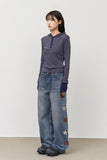 (W) Spell Striped Hooded Top