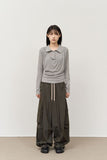 (W) Suit Collar Layered Top