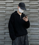 Half Zip-Up Wool Knit