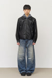 Fear Curved Leather Jacket