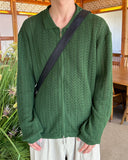 Cass see-through knit zip-up