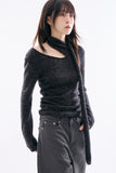 Leah V-neck strap wool knit