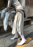 FOLDED WAIST FLARE SKIRT