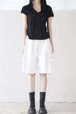 Jooah V-neck Hooded Short Sleeve T-shirt