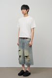 Kof Destroyed Bermuda Denim