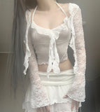 Garnia flower lace cardigan