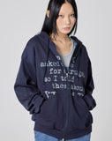 Bleed lettering zip-up hoodie