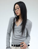Crotty Button Ribbed T-shirt