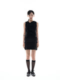 (W) ASYMMETRIC HOOD VEST