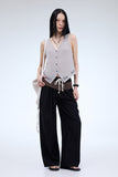 PRTN) Stripe Summer Banding Trousers