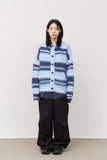 Heavy Angora Striped Cardigan