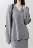 [Premium] Whole Garment Its V-neck Knit